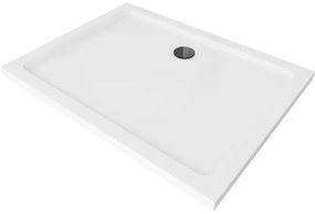 Mexen Flat cadă pentru duș dreptunghiulară slim 90 x 80 cm, Albă, sifon Neagră - 40108090B