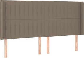 vidaXL Tăblie de pat cu aripioare gri taupe 183x16x118/128 cm textil