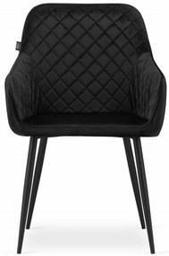 Scaun de sufragerie din catifea negru, NUGAT