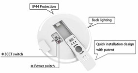 Plafonieră LED pentru baie SLIDE LED/6/12/18/24W/230V IP44 alb