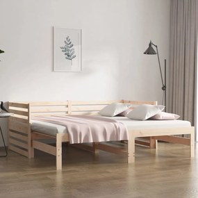 814669 vidaXL Pat de zi extensibil, 2x(90x190) cm, lemn masiv de pin