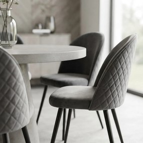 Scaun Living Din Catifea Cu Picioare Negre BUC 207 gri