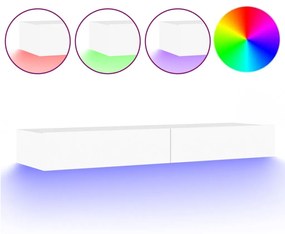 832863 vidaXL Comodă TV cu lumini LED, alb, 120x35x15,5 cm