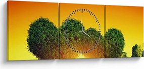 Tablou - Inima în coroanele copacilor (cu ceas) (90x30 cm)