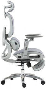 VIGOCHAIR ULTRA PRO VENT Scaun ergonomic, suport lombar cu masaj si incalzire, sezut cu ventilatie, sezut translatie, spatar reglare verticala, cotiere 6D, suport picioare, Full Mesh, Gri