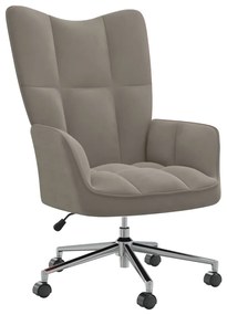328161 vidaXL Scaun de relaxare, gri deschis, catifea
