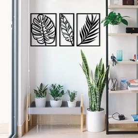 Decorațiune de perete din metal 80x38 cm Leaf – Wallity