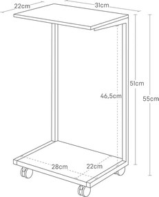 Măsuță auxiliară din metal 22x31 cm Tower – YAMAZAKI