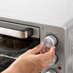 HOMCOM Mini Cuptor Electric 32L – Temperatură Reglabilă, Cronometru, 3 Moduri de Gătit | Aosom Romania