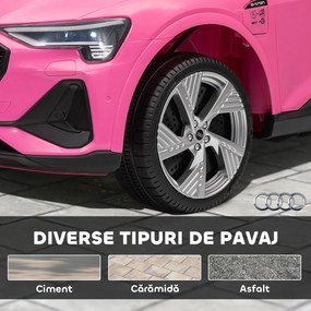 HOMCOM Mașină Electrică pentru Copii 12V cu Telecomandă, Viteză 3-5 km/h și Muzică, Culoare Roz | Aosom Romania