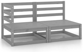 vidaXL Set mobilier de grădină, 2 piese, gri, lemn masiv de pin