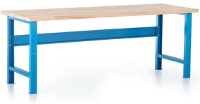 Masa de atelier cu placa frontala 200 x 80 cm, albastru - ral 5012