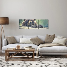 Tablou cu urs (cu ceas) (90x30 cm)