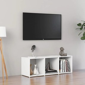 vidaXL Comodă TV, alb, 107x35x37 cm, PAL