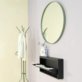 Pantofar negru cu deschidere înclinată/suspendat din metal 75x38x13 cm Mario – Spinder Design