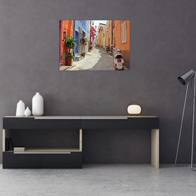 Tablou pe sticlă cu strada din Sardinia (70x50 cm)