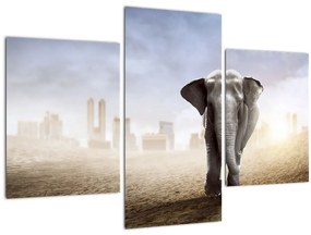 Tablou - Elefanți în oraș (90x60 cm)