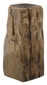 Suport pentru lumanare din lemn reciclat, H22 cm, Grimaud