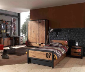 Set Mobilier Cameră Copii ALEX, 5 Piese, Pat 90x200 cm, Pin Masiv – Vipack