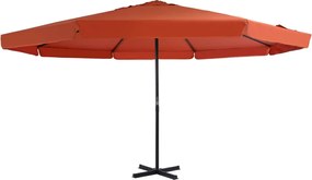 vidaXL Umbrelă de soare exterior cu stâlp aluminiu, cărămiziu, 500 cm