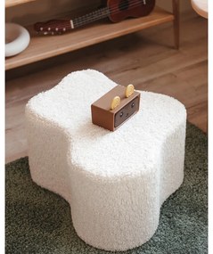 Puf de copii crem cu tapițerie din țesătură bouclé Cloud – Wigiwama