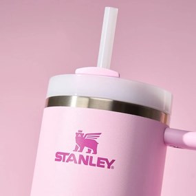 Termos roz cu pai din oțel inoxidabil 1,18 l Quencher H2.0 FlowState Tumbler Cherry Blossom – Stanley