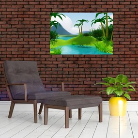 Tablou - Lac în junglă (90x60 cm)