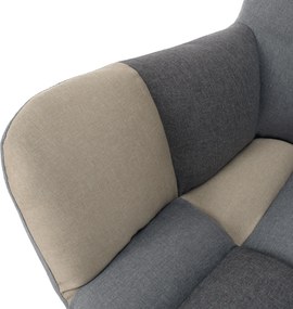Scaun balansoar design, patchwork/gri/bej, KEMARO