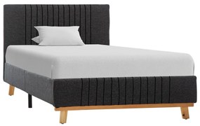 286619 vidaXL Cadru de pat, gri închis, 90 x 200 cm, material textil