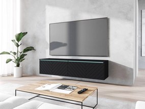 Dulap TV Dlana 140 MDF (Negru grafit +  Negru) (cu iluminat LED alb). 1106204