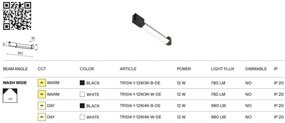 Accesoriu, Spot LED pentru sinele monofazate Unity, Basis Rot alb 3000K 12W