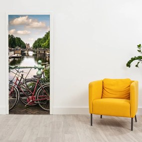 Fototapet pentru ușă - Bicicleta în oraș (95x205cm)