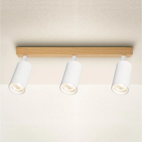 Brilagi - Plafonieră cu spoturi SELE 3xGU10/30W/230V alb/decor stejar