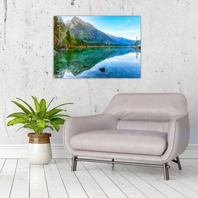 Tablou pe sticlă - Lacul Hintersee (70x50 cm)