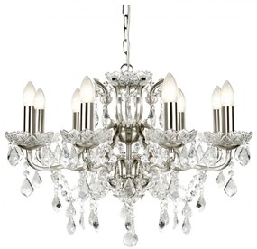 Candelabru stil clasic cu 8 brate Paris argintiu satin 8738-8SS SRT