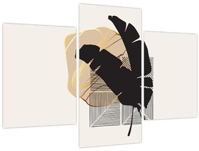 Tablou - Abstracție cu frunze tropicale N⁰4 (90x60 cm)