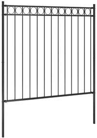 Gard de gradina, negru, 1,7 x 1,5 m, otel 1.7 x 1.5 m, 1