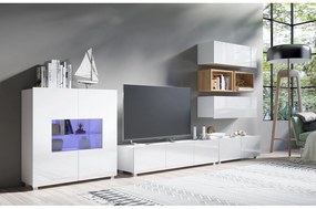 Mobilier living Calabria C28 WHITE (Alb + Stejar auriu) (fără iluminat). 1051566