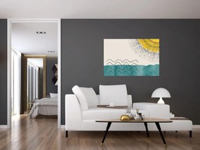 Tablou - pictură abstractă de plajă N⁰1 (90x60 cm)
