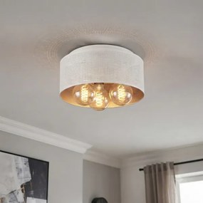 Plafonier SIRJA PLISADO 3xE27/15W/230V Ø 35 cm alb/auriu