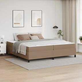 vidaXL Cadru de pat cu saltea Cappuccino 200 x 200 cm
