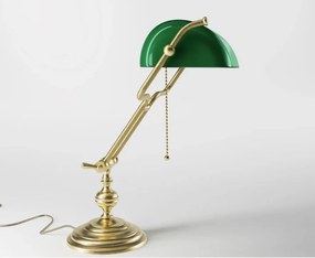 Lampa de birou din alama design clasic Compact Banker