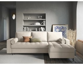 Canapea extensibilă cu șezlong dreapta Milo Casa Santo, bej deschis