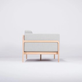 Canapea cu structură din lemn de stejar Gazzda Fawn, 180 cm, albastru - gri