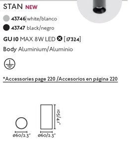 Spot aplicat pentru tavan si plafon design modern STAN alb