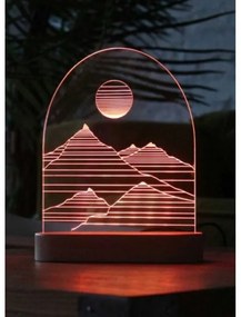 Lampa 3D LED - Noapte in munti -luminata cu telecomanda