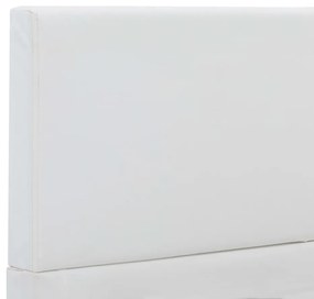 Cadru de pat, alb, 160x200 cm, piele ecologica Alb, 160 x 200 cm