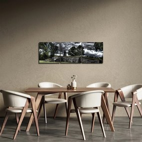 Tablou cu cerul întunecat (cu ceas) (90x30 cm)