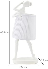 Veioză albă cu abajur textil (înălțime 62,5 cm) Ballet – Mauro Ferretti