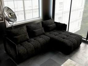 Colțar extensibil dumonde cu ladă de depozitare si sezut confortabil din spuma high-density, Malta Enjoy Black II 235x185 cm